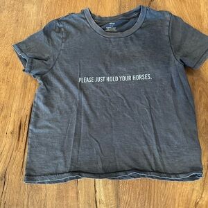 Aerie cropped graphic tee “Please Just Hold Your Horses”